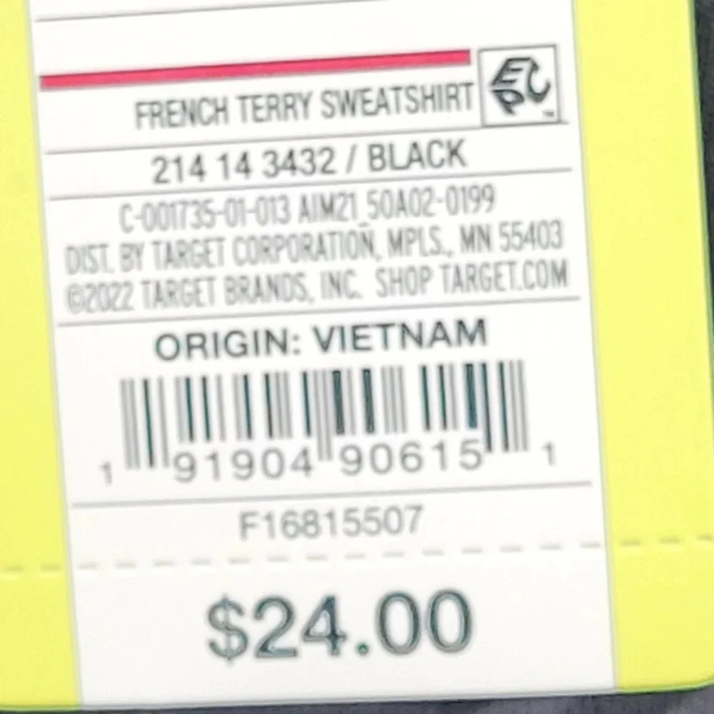 Women's French Terry Crewneck Sweatshirt All in Motion Black Marble Size M NWT - Picture 9 of 11